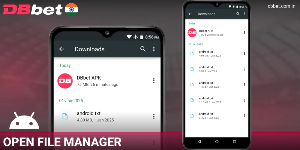 Open the file manager for DBbet IN