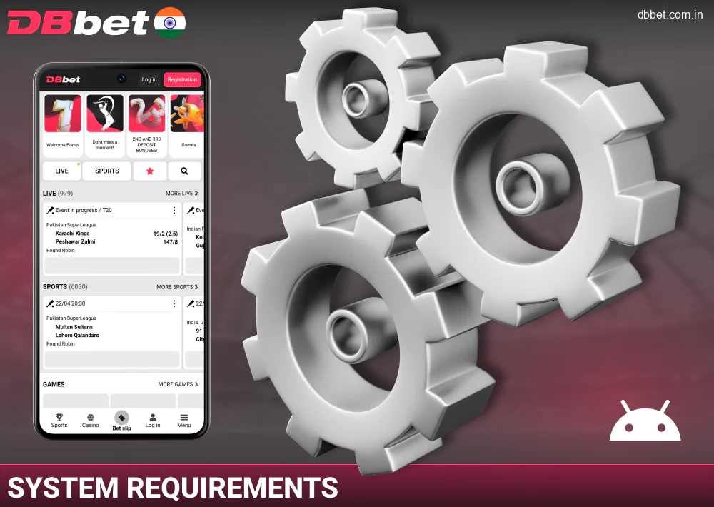 Technical requirements for the DBbet IN Android app