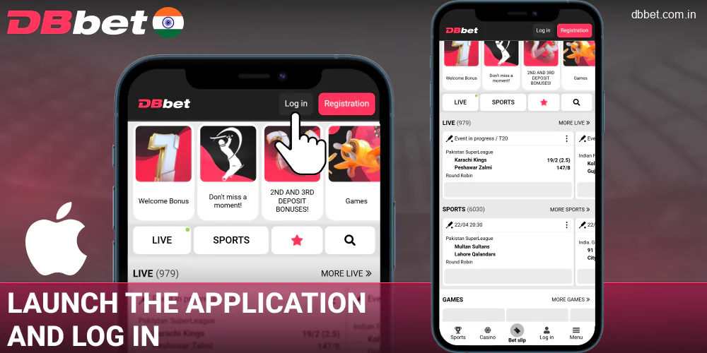 Open the DBbet India iOS app