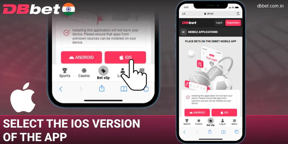 Click the DBbet IN iOS download link