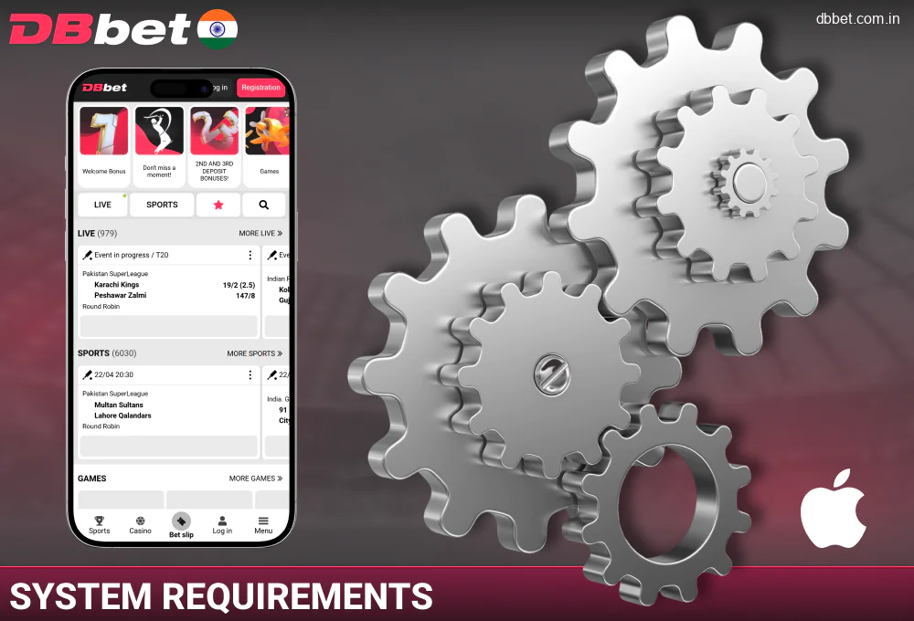 Technical requirements for the DBbet IN iOS app