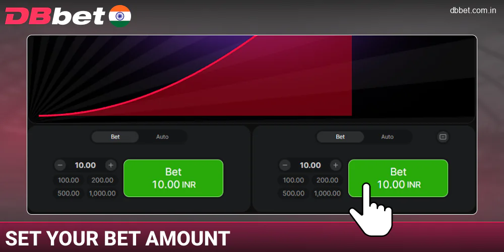 Choose your bet amount in Aviator at DBbet IN