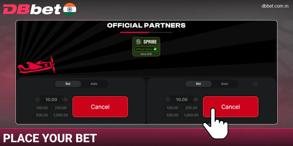 Confirm your bet in Aviator at DBbet India