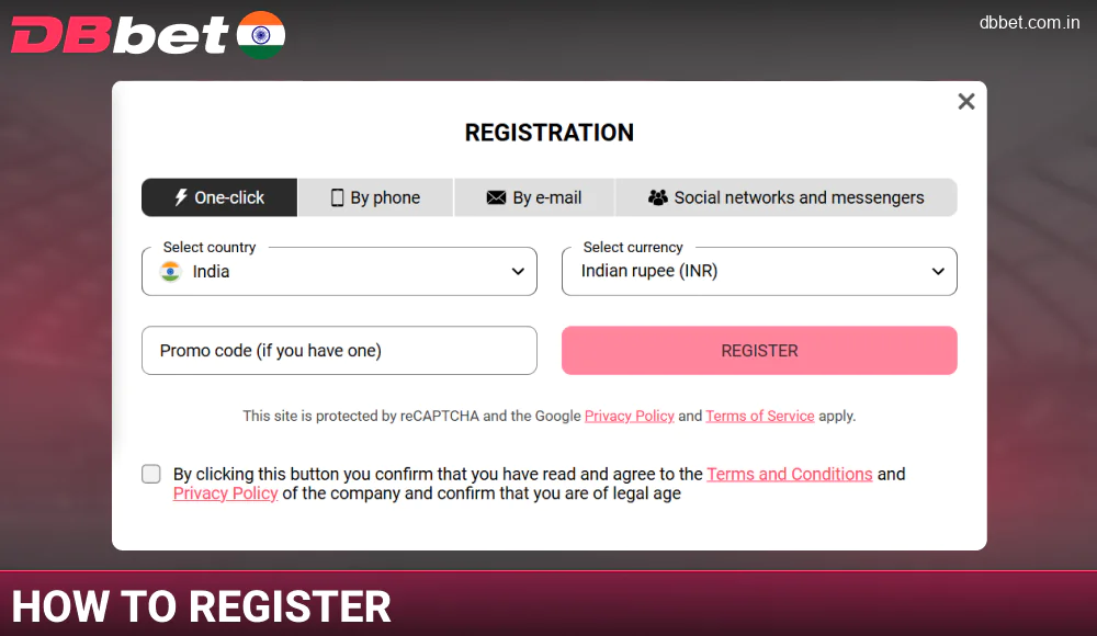 Create an account on DBbet India