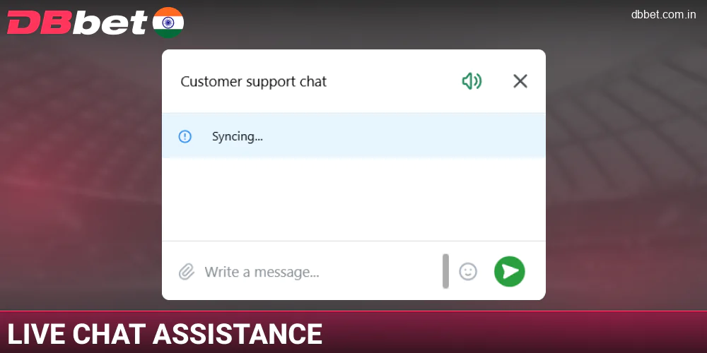 Live chat support at DBbet IN